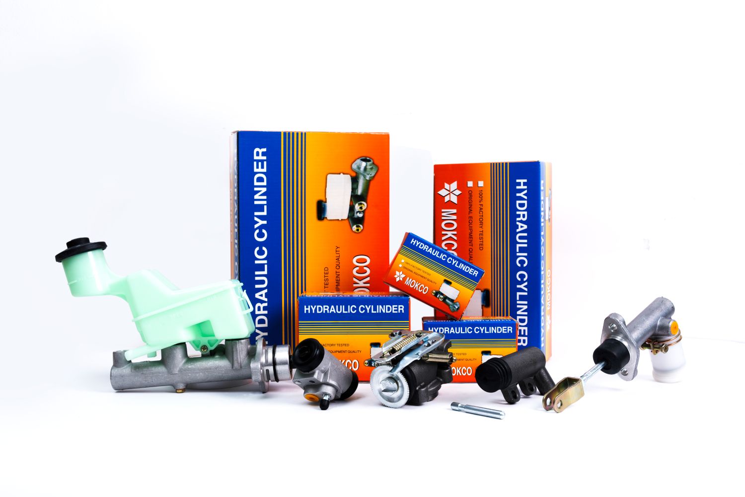 MOKCO brake and clutch cylinder assemblies with their boxes